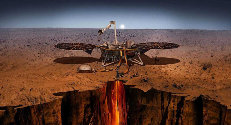 InSight洞察号火星探测器，火星地壳的热通量和温度梯度数据